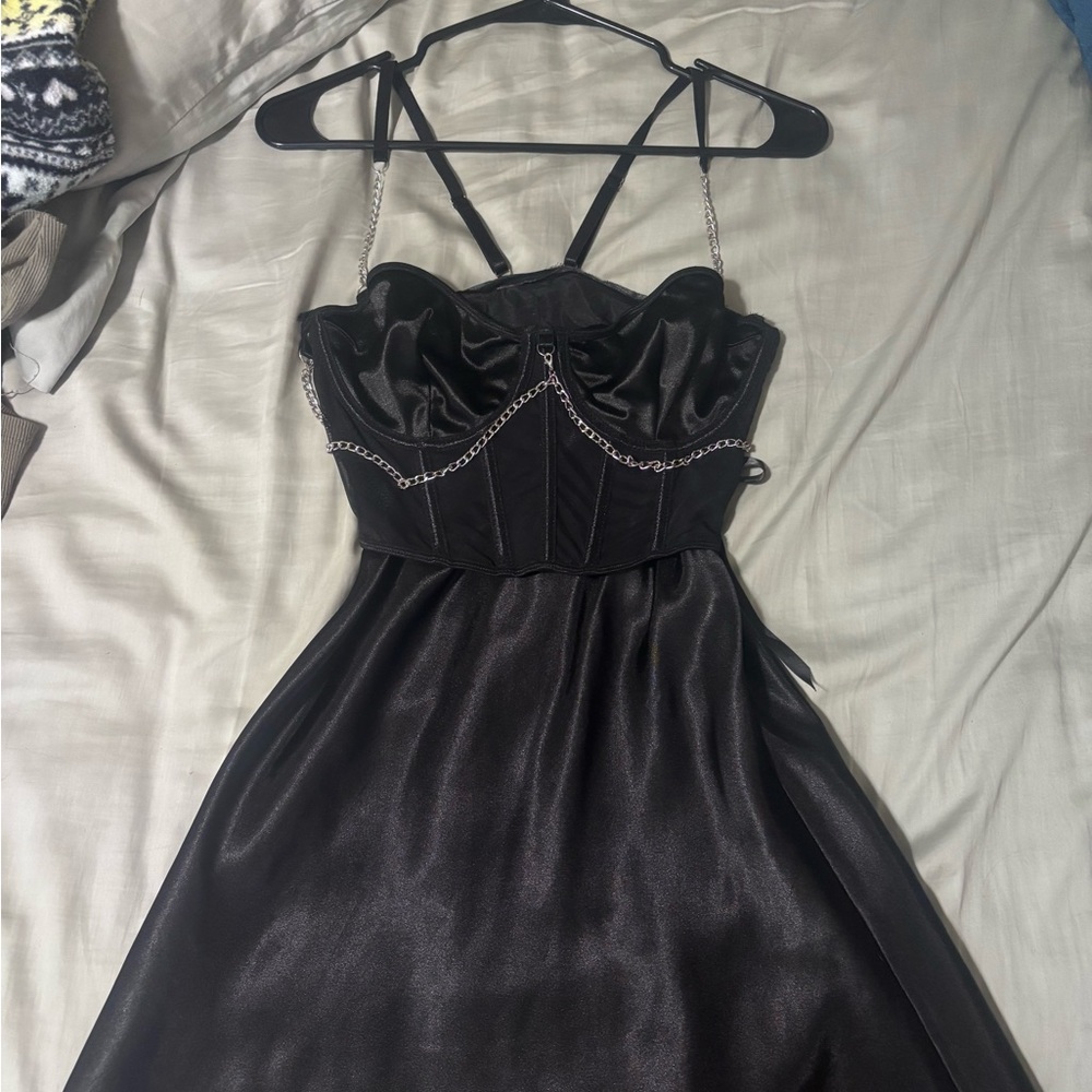 Black Babydoll Dress with Sweetheart Neckline